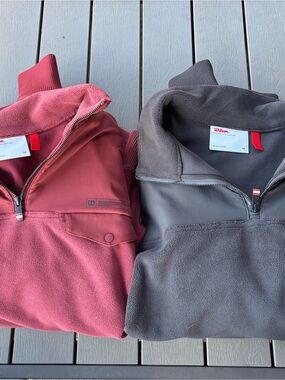 Wilson Red and Grey Half-Zip Fleece Pullovers
